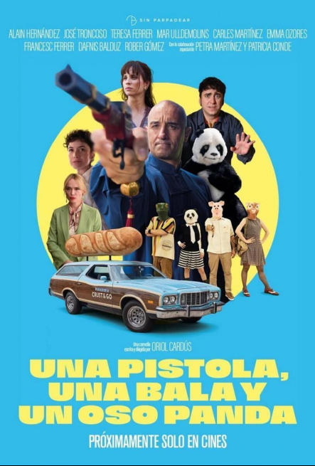 Cartel Una pistola, una bala y un oso panda